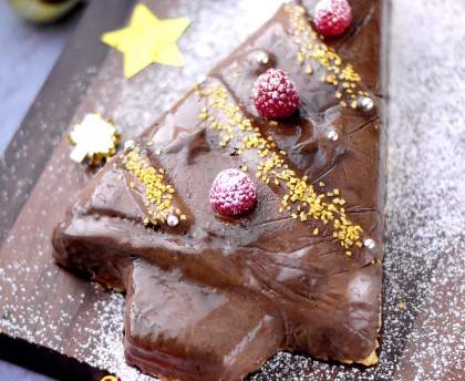 Bûche glacée choco-framboise