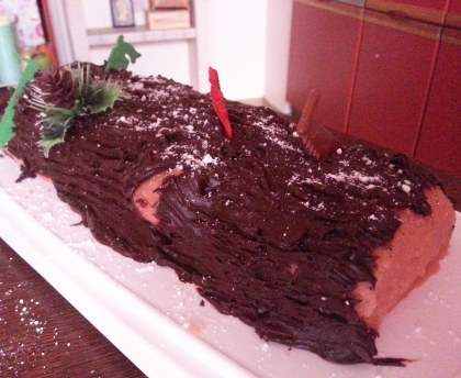 Bûche rose de Noël d'Edith