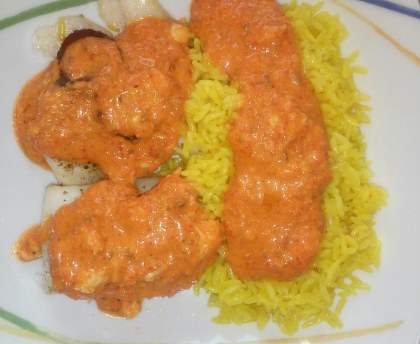 Cabillaud sauce chorizo poivrons grillés