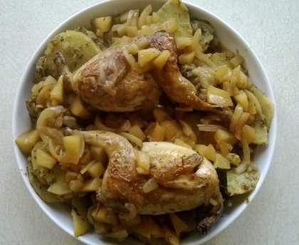 Cailles au cidre avec pomme de terre