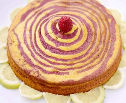 Cake citron framboise façon zebra cake