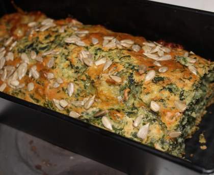 Cake épinards, menthe, mozza