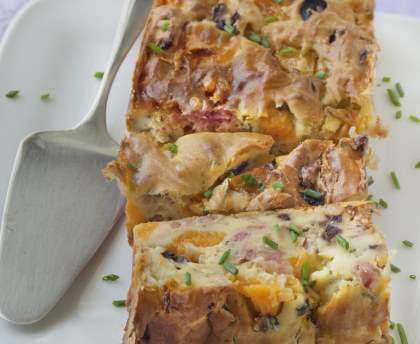 Cake Italien à la ricotta, melon et parme