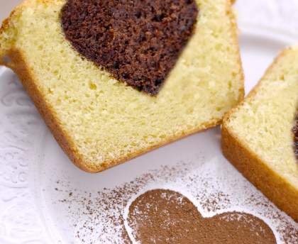 Cake moelleux au mascarpone et coeur au chocolat