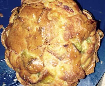 Cake poireau, lardons et curry