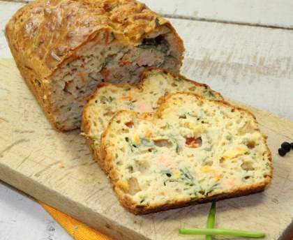 Cake saumon feta olives