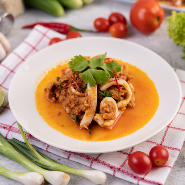 Calamars sautés au curry