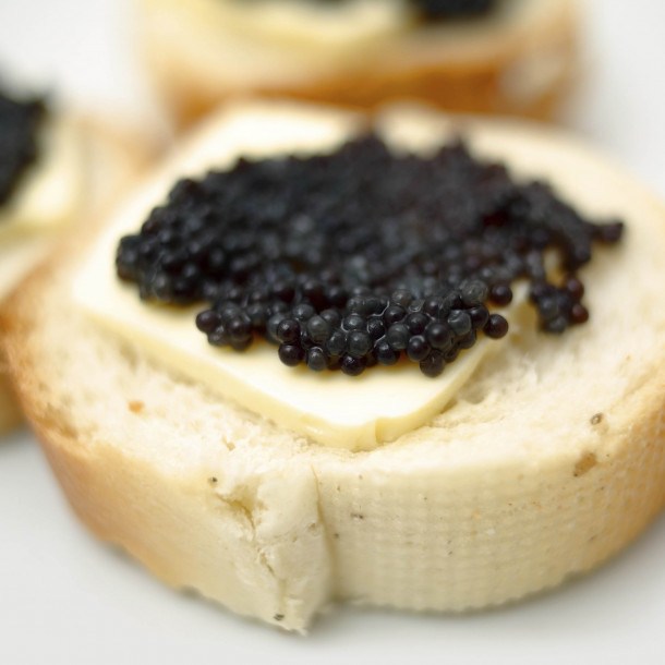 Canapés d'oeufs de lompes