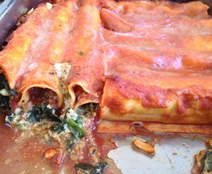 Cannelloni aux épinards et au brocciu