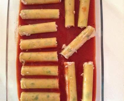 Cannelloni mascarpone courgettes
