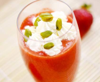 Cappucino de fraises en verrines