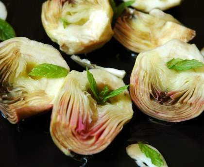 Carciofini sott'olio (coeurs d'artichauts en conserve)