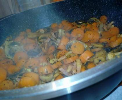 Carottes au curry et aux petits lardons