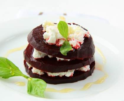 Carpaccio de betterave au fromage frais