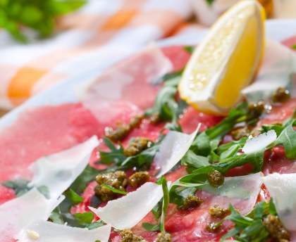 Carpaccio de boeuf au pesto