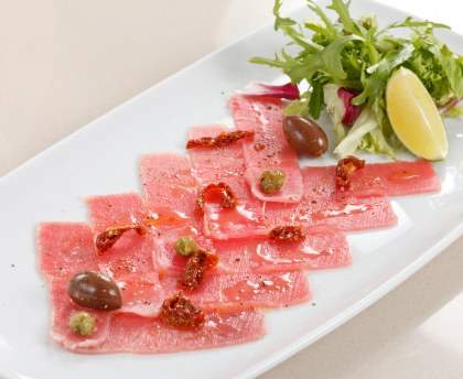 Carpaccio frais de thon rouge