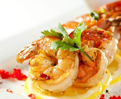Carpacio de concombre au curry de crevettes