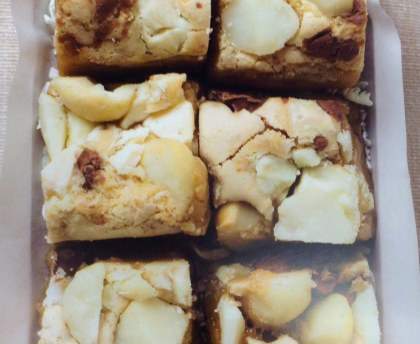 Carrés au chocolat et noix de macadamia