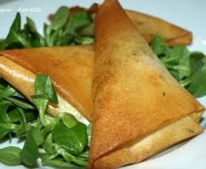 Carrés frais, menthe et cumin en feuilles de brick