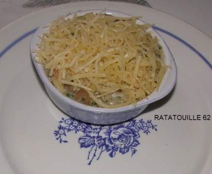 Cassolette (poisson, pétoncles et crevettes)