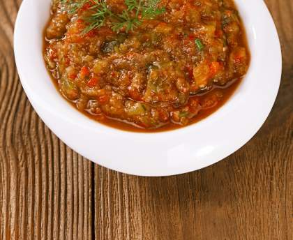 Caviar d'aubergine à la tomate