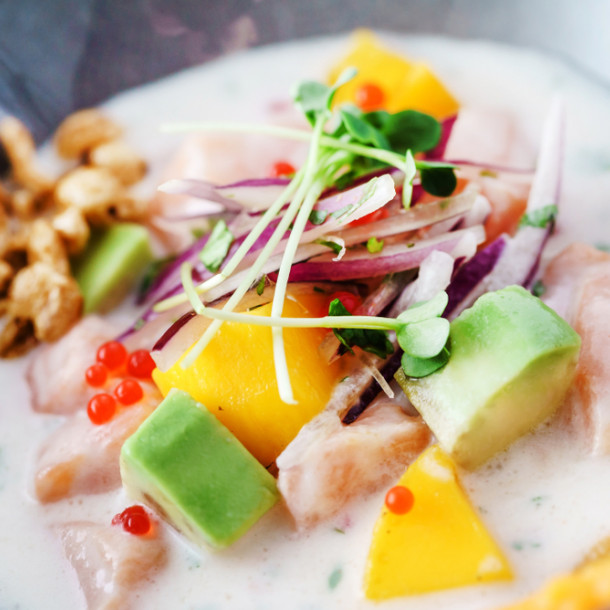 Ceviche de saumon et mangue