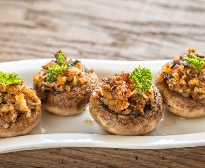 Champignons de Paris farcis à la va vite