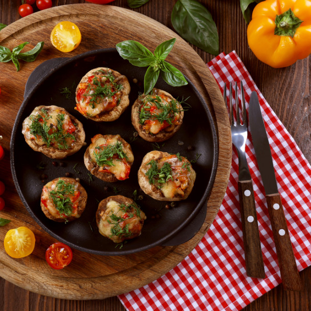 Champignons de Paris farcis à la viande
