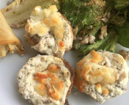 Champignons farcis au chèvre frais