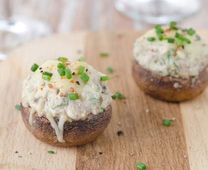champignons farcis végétariens