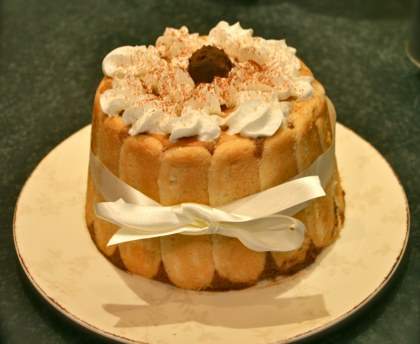 Charlotte poires, chocolat et marrons
