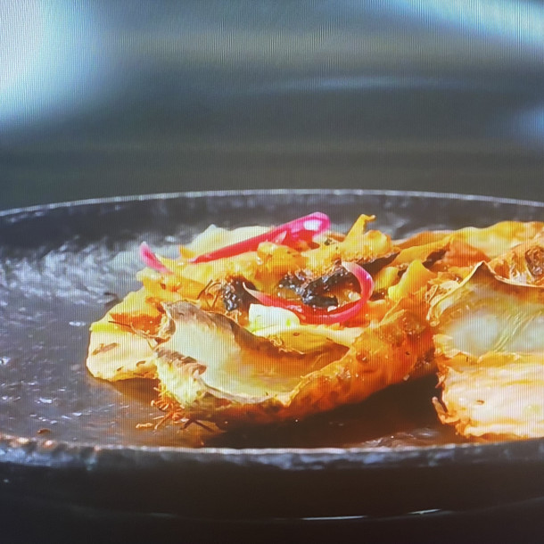 Charwarma de céleri cuit à la broche