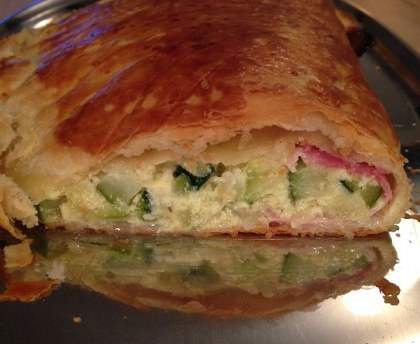 Chausson feuilleté de courgette et jambon