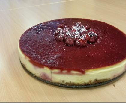 Cheesecake chocolat blanc framboises