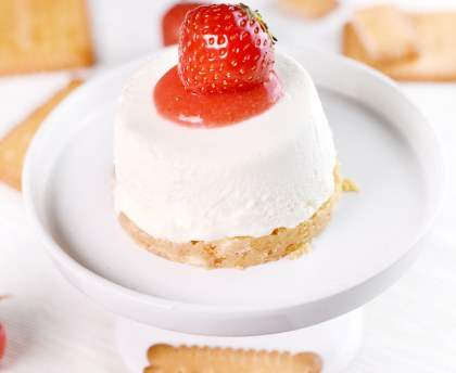 Cheesecake coeur coulant aux fraises