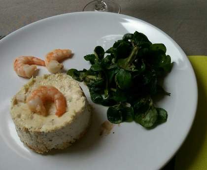 Cheesecake salé mangue et crevettes