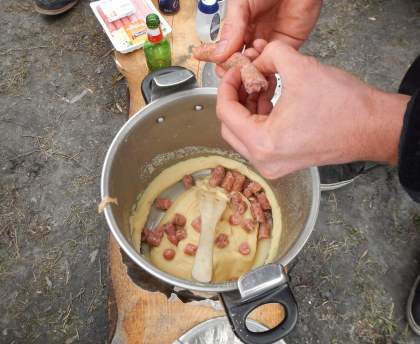 Chipos et purée revenues à la bière