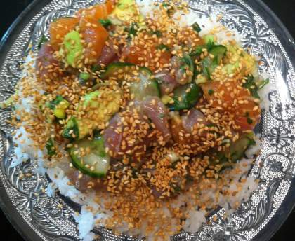 Chirashi thon et saumon