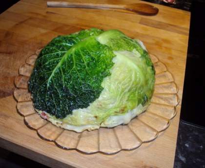 Chou farci en papillote