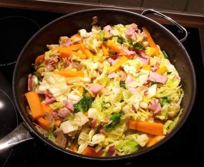 Chou vert au bacon