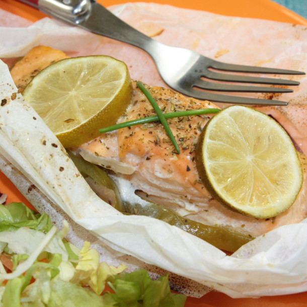 Choucroute aux 2 saumons en papillote