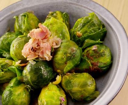 Choux de Bruxelles au lard en cocotte