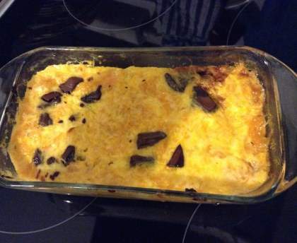 Clafoutis aux clémentines et éclats de chocolat