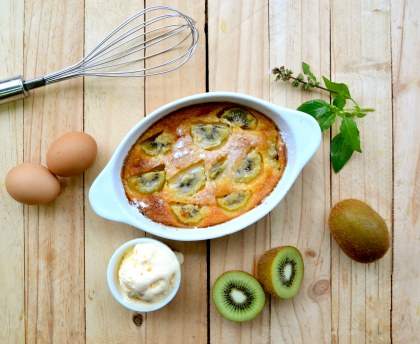 Clafoutis aux kiwis au kirsch