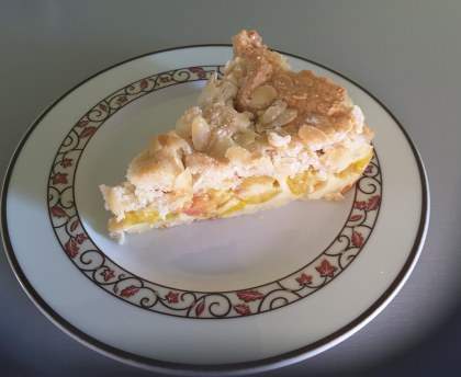 Clafoutis aux mirabelles macaronné