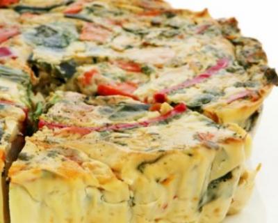 Clafoutis aux poivrons verts et tomates