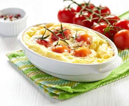 Clafoutis aux tomates cerise