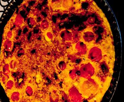 Clafoutis aux tomates cerises et Saint Marcellin