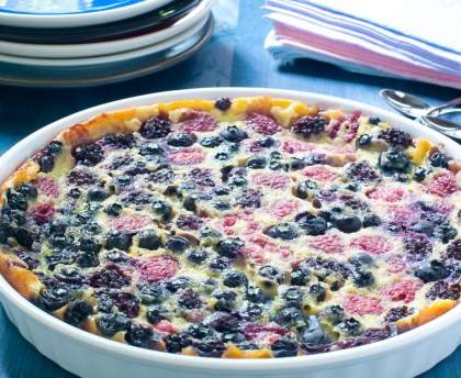 Clafoutis myrtilles-framboises