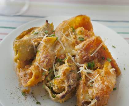 Conchiglione farci au poulet et à la ricotta